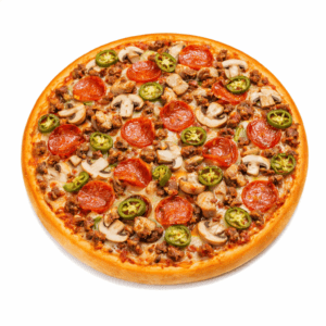 22.Kebab, pepperoni, champignon og jalapeños.