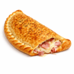 Indbagt pizza:Skinke og ost